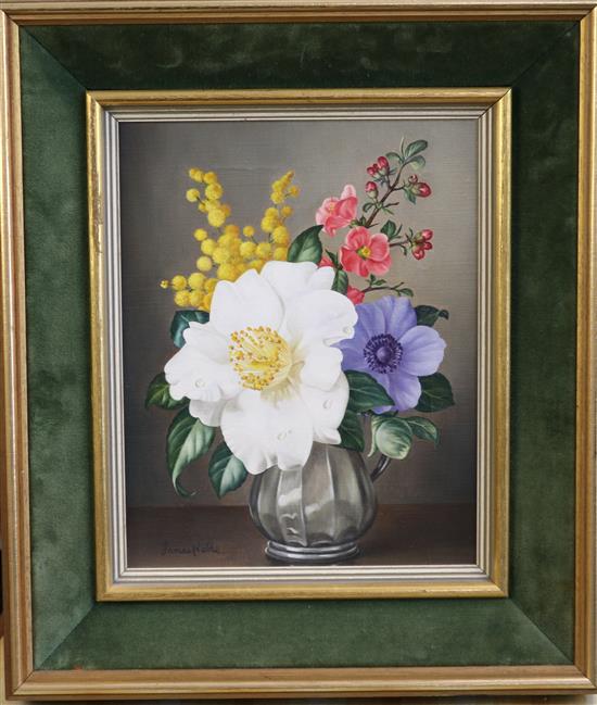 James Noble (1919-1989) Arrangement of spring flowers 10 x 8in.